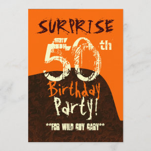 SURPRISE 50th Birthday Brown Ivory Oranje C732 Kaart