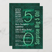 SURPRISE 50th Birthday Forest Green F215 Kaart (Voorkant / Achterkant)