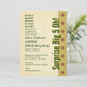 SURPRISE 50th Birthday Gold Green Stars B382 Kaart (Staand voorkant)