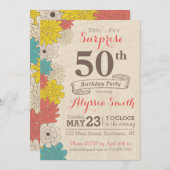 Surprise 50th Birthday Invitation Kaart (Voorkant / Achterkant)