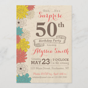 Surprise 50th Birthday Invitation Kaart