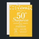 Surprise 50th Birthday Invitation Yellow Kaart<br><div class="desc">Verrassend 50th Birthday Uitnodiging met de Lichten van het Koord. Gele achtergrond. Mannen of vrouwen op zaterdag. 13e 15e 16e 18e 21e 30e 40e 50e 60e 70e 90e 100e, elke leeftijd. Voor verdere aanpassing, te klikken gelieve de knoop "van de Aanpassing het"en ons ontwerphulpmiddel te gebruiken om deze sjabloon te...</div>