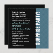 SURPRISE 50th Birthday Modern Dusty Blue W1452 Kaart (Voorkant / Achterkant)