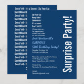 SURPRISE 50th Birthday Modern Navy Blue White Kaart (Voorkant / Achterkant)