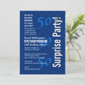 SURPRISE 50th Birthday Modern Royal Blue G200 Kaart (Staand voorkant)