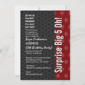 SURPRISE 50th Birthday Red en Black Stars B401 Kaart (Voorkant)