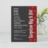 SURPRISE 50th Birthday Red en Black Stars B401 Kaart (Staand voorkant)