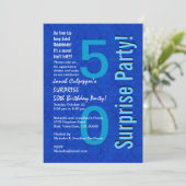 SURPRISE 50th Birthday Royal Blue B400 Kaart (Staand voorkant)