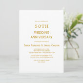 Surprise 50th Jubileum Invitation Gold Kaart (Staand voorkant)