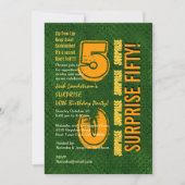 SURPRISE 50th Modern Birthday Green and Gold C831 Kaart (Voorkant)
