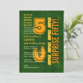 SURPRISE 50th Modern Birthday Green and Gold C831 Kaart (Staand voorkant)