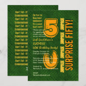 SURPRISE 50th Modern Birthday Green and Gold C831 Kaart (Voorkant / Achterkant)