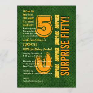 SURPRISE 50th Modern Birthday Green and Gold C831 Kaart