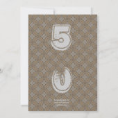 SURPRISE 50th Modern Birthday Wood Tone Pattern Kaart (Achterkant)