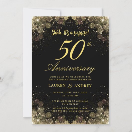 Surprise 50th Wedding Anniversary Kaart (Voorkant)