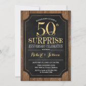 Surprise 50th Wedding Jubileum - Hout Goud Kaart (Voorkant)