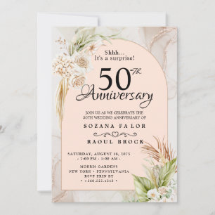 Surprise 50th Wedding Jubileum Invitation Kaart