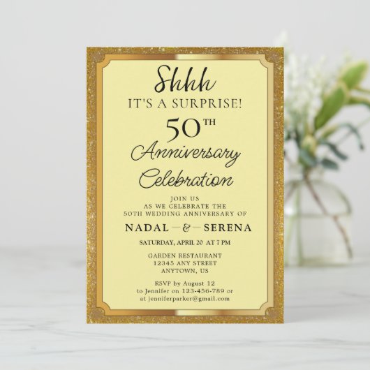 Surprise 50th Wedding Jubileum Kaart (Staand voorkant)