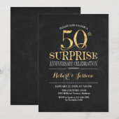 Surprise 50th Wedding Jubileum Krijtbord Goud Kaart (Voorkant / Achterkant)