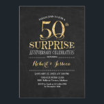 Surprise 50th Wedding Jubileum Krijtbord Goud Kaart<br><div class="desc">Verrassing 50ste bruiloft Jubileum Uitnodiging. Elegant stijlvol ontwerp in zwart krijtbord en faux glitter goud. Beschikt over een elegant script lettertype. Stuur me een bericht als je nog meer maatwerk nodig hebt.</div>