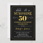 Surprise 50th Wedding Jubileum - Zwart Goud Kaart (Voorkant)