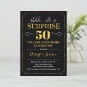 Surprise 50th Wedding Jubileum - Zwart Goud Kaart (Staand voorkant)