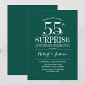 Surprise 55e trouwdag - Groen Wit Kaart (Voorkant / Achterkant)