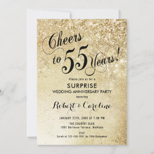 Surprise 55th Wedding Jubileum - Gold Kaart
