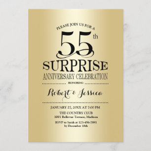 Surprise 55th Wedding Jubileum - Gold Kaart