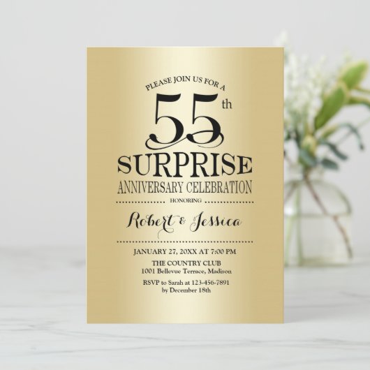 Surprise 55th Wedding Jubileum Kaart (Staand voorkant)