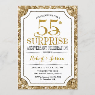Surprise 55th Wedding Jubileum - White Gold Kaart
