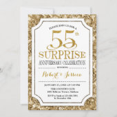 Surprise 55th Wedding Jubileum - Wit Goud Kaart (Voorkant)