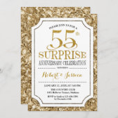 Surprise 55th Wedding Jubileum - Wit Goud Kaart (Voorkant / Achterkant)