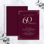 Surprise 60 & Fabulous Burgundy & Gold Birthday Folie Uitnodiging<br><div class="desc">Het is je speciale verjaardag, en het is tijd om te vieren! Wil je de beste baard in de stad gooien? Zorg ervoor dat het met de hoogste stijl begint met deze verrassingsaanval van 60 jaar en de Folie van Fabulous Burgundy & Gold Birthday. Het zal zeker de toon zetten...</div>