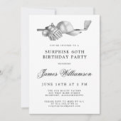 SURPRISE 60e Verjaardagsfeest Golf Thema Kaart (Voorkant)