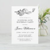 SURPRISE 60e Verjaardagsfeest Golf Thema Kaart (Staand voorkant)