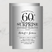 Surprise 60ste bruiloft Jubileum - Zilver Kaart (Voorkant / Achterkant)