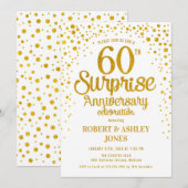 Surprise 60ste huwelijksjubileum - Goud & Wit Kaart (Voorkant / Achterkant)