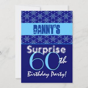 SURPRISE 60th Birthday Blue Stars T532 Kaart