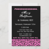 SURPRISE 60th Birthday Bright Roze Black Swirls Kaart (Achterkant)