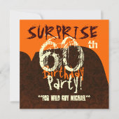 SURPRISE 60th Birthday Brown Ivory Oranje W130 Kaart (Voorkant)