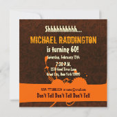 SURPRISE 60th Birthday Brown Ivory Oranje W130 Kaart (Achterkant)