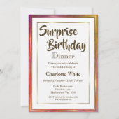 Surprise 60th Birthday Dinner Invitation Kaart (Voorkant)