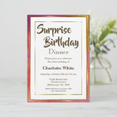 Surprise 60th Birthday Dinner Invitation Kaart (Staand voorkant)