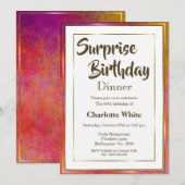 Surprise 60th Birthday Dinner Invitation Kaart (Voorkant / Achterkant)