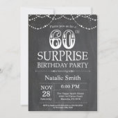 Surprise 60th Birthday Invitation Chalkboard Kaart (Voorkant)