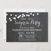 Surprise 60th Birthday Invitation Chalkboard Kaart (Voorkant)