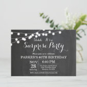 Surprise 60th Birthday Invitation Chalkboard Kaart (Staand voorkant)