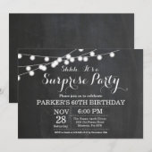 Surprise 60th Birthday Invitation Chalkboard Kaart (Voorkant / Achterkant)