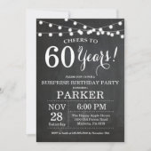 Surprise 60th Birthday Invitation Chalkboard Kaart (Voorkant)